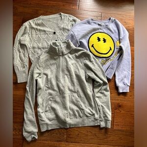 Teen Girls Sweater Bundle - Set of 3 - 12/14 Size - Nike Smile Cardigan